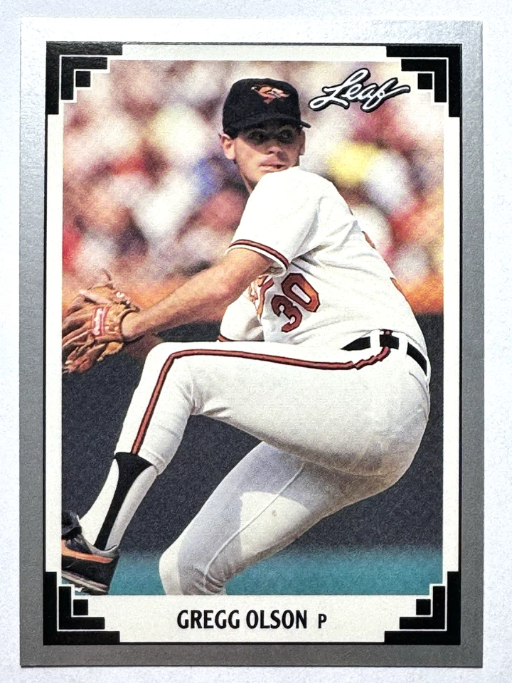 GREGG OLSON Baltimore Orioles 1991 Leaf Series 2 Baseball Card #519 - Image 1 of 2