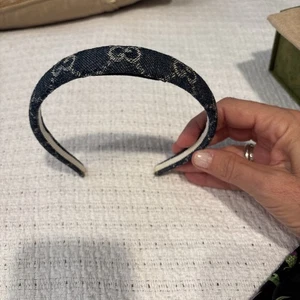 Authentic Very Good Condition Gucci GG Denim Headband Hair Accessory Marmont - Picture 1 of 3