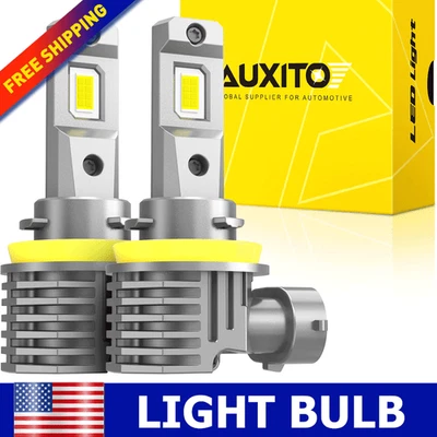 AUXITO H11 LED Headlight Bulbs Kit High Low Beam 100W 50000LM Bright 6500K White - Image 1 of 4