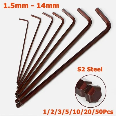 1.5mm 2mm 2.5mm 3mm 4mm 5mm 6mm 8mm 10mm 12mm 14mm Allen Ball End Hex Key Wrench - Image 1 of 4