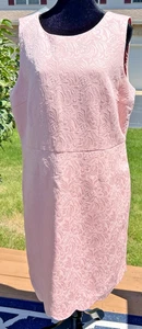RSVP by Talbots Matelasse Vestido Rosa Festoneado Sin Mangas Hasta la Rodilla Talla 18 - Imagen 1 de 8