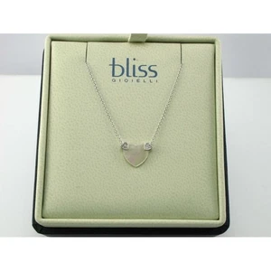 BLISS - Girocollo in Oro 9 kt - Cuore in Madreperla con Diamanti - Picture 1 of 5