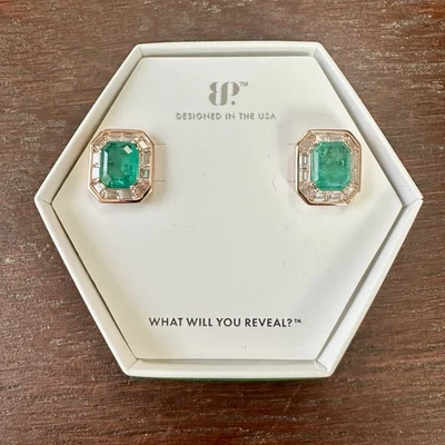 Bomb Party May 2025 Dream Meadows LC Emerald & Quartz Rose Gold Plating ER66128 - Image 1 of 4