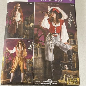 Simplicity 3677 Pattern Lady Pirate PIRATES OF CARIBBEAN Costume Coat Pants Vest - Picture 1 of 4