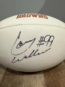 Corey Williams Cleveland Browns autografo calcio NFL Baden mezzo pannello bianco - Foto 1 di 4