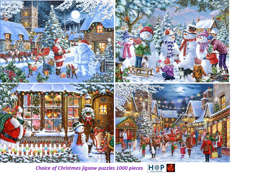 Christmas Santa 1000 piece Jigsaw Puzzles by HOP Choice of Scene - New - Image 1 of 1