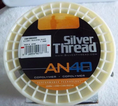 SILVER THREAD ( 3000 YARDS ) OF AN40 10-LB TEST BULK COPOLYMER LINE IN SILVER - Image 1 of 3