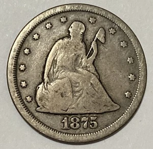 1875 S - US Twenty Cent Piece 20c - Exact Coin Imaged #SL186 - Picture 1 of 2