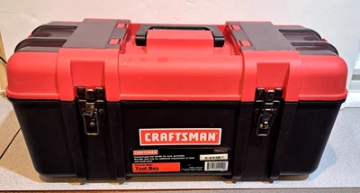 CRAFTSMAN 959320 BLACK & RED 20" PORTABLE PLASTIC LOCKING TOOL BOX W/ TRAY - Image 1 of 4