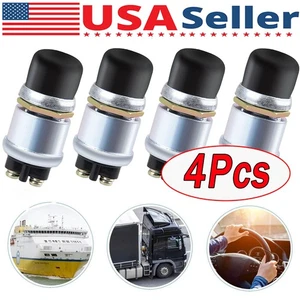 4PCS 12 Volt DC Heavy-Duty Start Momentary Push-Button Starter Switch (50 Amps) - Foto 1 di 18