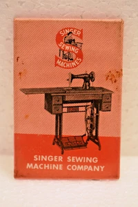 Vintage Singer Sewing Machine Advertising Pocket Mirror Red Black Graphic Tin - Picture 1 of 6