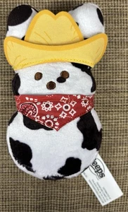 Peeps Cowboy Plush 5" Cow Print 2025 Red Bandana Black & White Stuffed Animal - Picture 1 of 8