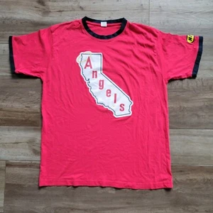 Shohei Ohtani Ringer T Shirt XL Red Los Angeles Angels Give Away Nikon Logo - Picture 1 of 7