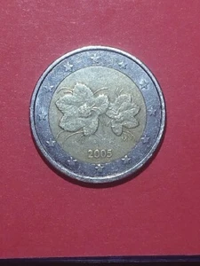 2005 Rare Raspberry Flower Engraved Finland 2 Euro Coin Error - Picture 1 of 5