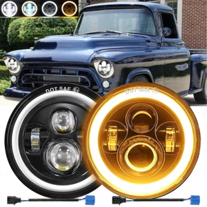 Pair 7" inch LED Headlights Hi/Lo for 47-59 Chevy Truck 3100 67-81 Camaro - Picture 1 of 12
