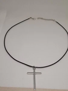 Collana in corda Unisex con Charm Ciondolo in zircone Croce Rosario No Pandora - Foto 1 di 3