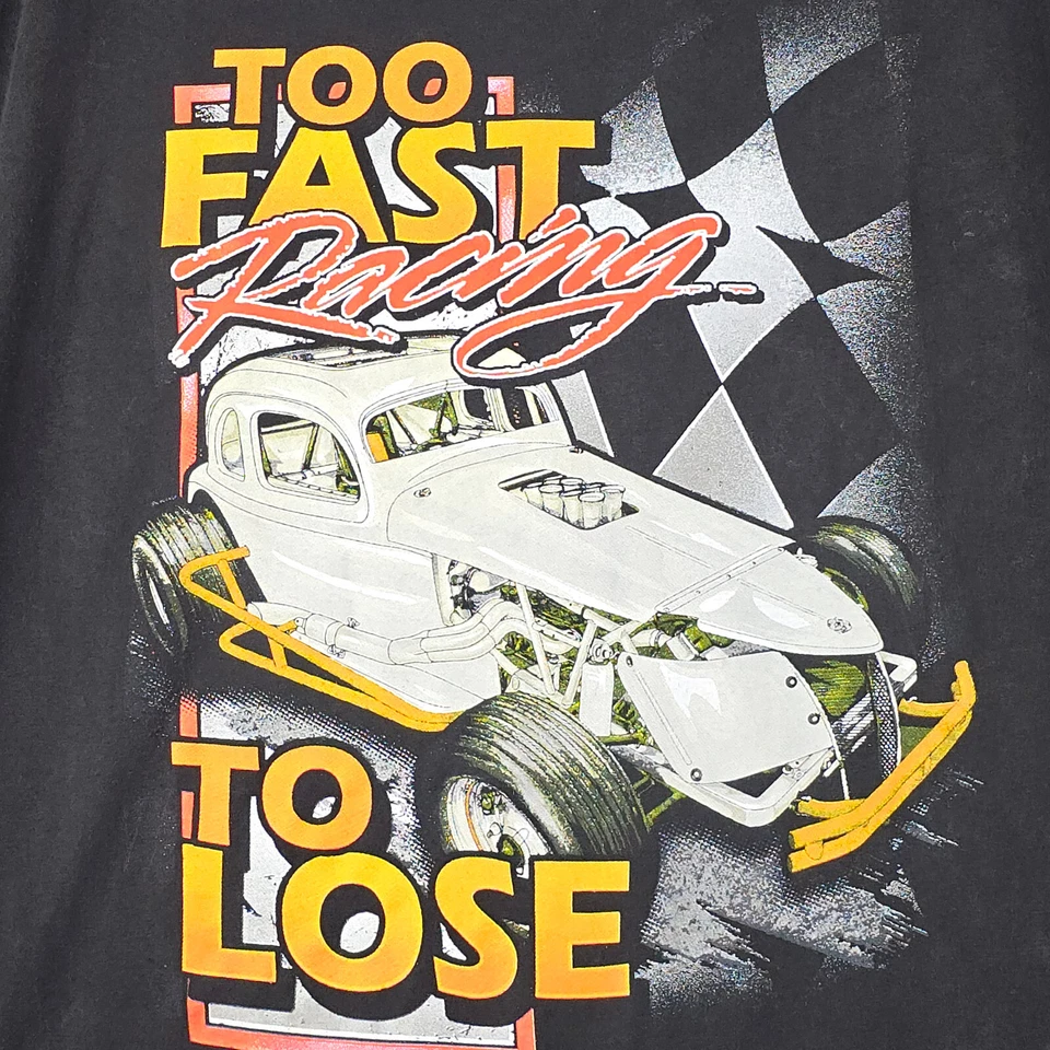 CAMISA DE CARRERAS TOO FAST PARA HOMBRE NEGRA MEDIANA CORTE INFORMAL NASCAR DIRT CORE CAR NUEVA CON ETIQUETAS Foto 1 de 4