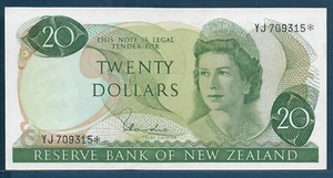 New Zealand 20 Dollars Star Replacement, 1967 / 1977, P 167d / Sign Hardie, XF+ - Picture 1 of 2
