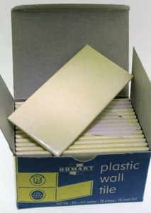 1950's Homart Plastic Half Wall Tiles 2-1/8 X 4-1/4 TEXTONE FEDERAL GOLD 9161 - Picture 1 of 5