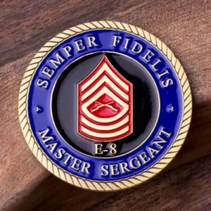 Semper Fidelis US Master Sergeant E8 Challenge Coin Commemorative Marine Corps - Picture 1 of 6