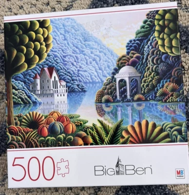 Puzzle Big Ben Teal Lake 500 Piece puzzle 24" X 18"  New Complete fun colorful! - Image 1 of 4