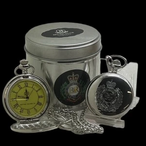 Reloj de Bolsillo Royal Engineers Ejército Grabado Personalizado Cadena Estuche Plateado - Imagen 1 de 2