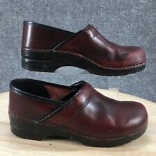 Dansko Shoes Womens 42 Narrow Professional Slip On Wedge Clogs Burgundy Leather