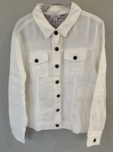 NWT Sundance Catalog White “Meryl Linen Jacket” size M $148 - Picture 1 of 4