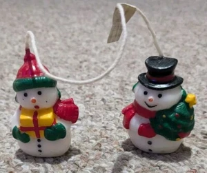 Vintage Crowning Touch Candle Compliments Snowman -2 Attached with Paraffin Wick - Picture 1 of 6
