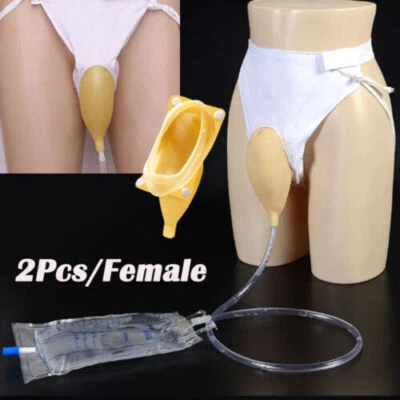 2 PIEZAS Bolsa para orinar urinario femenino colector ayuda para la incontinencia 1000 ml a prueba de fugas Foto 1 de 4