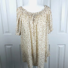 Womens Plus Size Peasant Top 2XL Anthropologie Flower & Feather Ivory Semi Sheer
