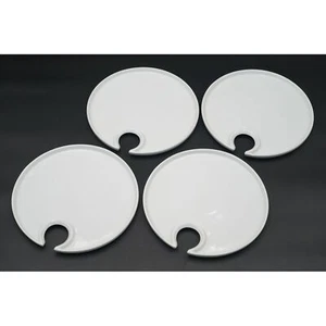 Pottery Barn Great White 8" Wine and Cheese Plates Set of 4 - Picture 1 of 4