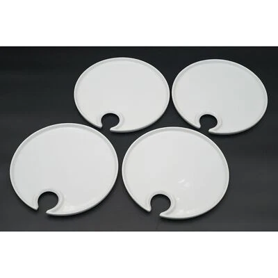 Pottery Barn Great White 8" Wine and Cheese Plates Set of 4 - Image 1 of 4