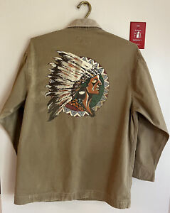 VTG Polo Ralph Lauren Country Indian Head Canvas Barn Jacket Sz S Mens M 92 Rare