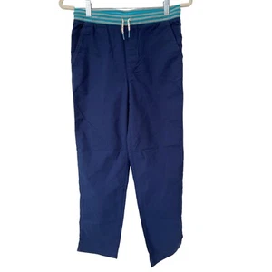 Lands End Pull On Chino Pants Boy XL 14-16 Blue Cotton Striped Elastic Twill - Picture 1 of 8
