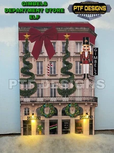 O Scale - GIMBELS FROM MOVIE ELF - Building Flat w/ LEDs Christmas Decoration - Picture 1 of 8