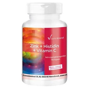 Zink + Histidin + Vitamin C - 180 Kapseln fürs Immunsystem, Vegan | Vitamintrend - Bild 1 von 11