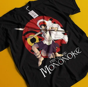 Princess Mononoke T-Shirt Hayao Miyazaki Studio Ghibli Gift Black Shirt All Size - Picture 1 of 6