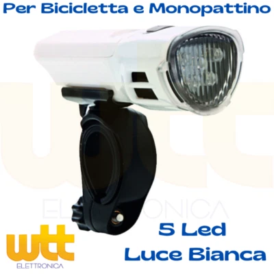 TORCIA FARO A LED PER BICI BICICLETTA MTB ANTERIORE FANALE A LED 3 MODALITA' - Immagine 1 di 3