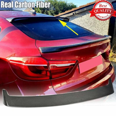 Alerón de techo trasero de carbono real para BMW X6 F16 X6M F86 SUV 2015-18 Foto 1 de 4