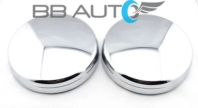 FRONT WHEEL CHROME CENTER HUB CAPS PAIR FOR 2003-2017 DODGE RAM 3500 1TON DUALLY - Image 1 of 4