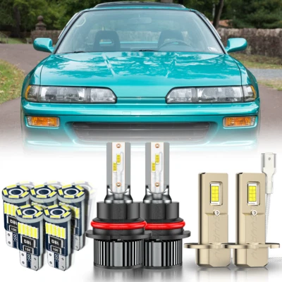 For Acura Integr 1990-1993 LED Headlight High/Low Side Marker Fog Light Bulbs 6K - Image 1 of 4