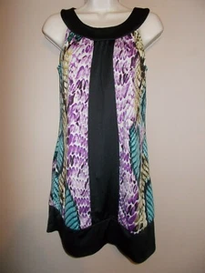 Piper & Blue Womens Size S Python Print Tunic or Dress Sleeveless Black Trim - Picture 1 of 6