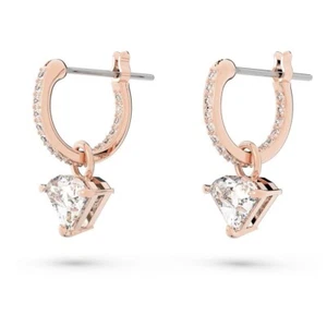 Swarovski Ortyx drop earrings Triangle cut, White, Rose gold-tone plated 5643738 - Picture 1 of 5