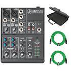 Mackie 402VLZ4 4-Channel Ultra Compact Mixer + 10ft Green XLR Cables + Case
