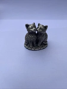 STERLING SILVER HALLMARKED COUNTRY ARTISTS FIGURINE TWO LOVELY KITTENS - Picture 1 of 8