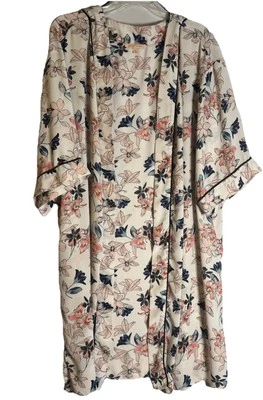 Cárdigan plumero Gibson Latimer para mujer 2X kimono floral envolvente frente abierto plus Foto 1 de 4