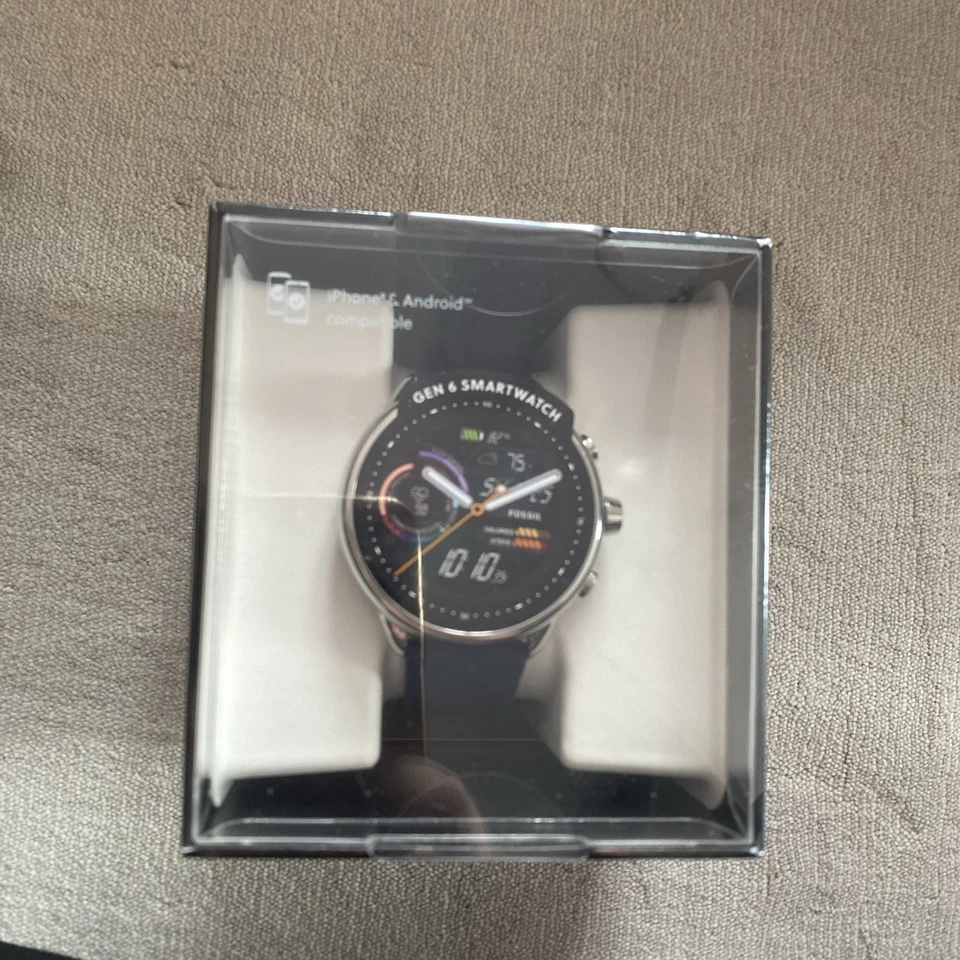 Fossil Smartwatch Gen 6 FTW4070  Edelstahlgehäuse mit Silikon in Marinblau  - Bild 1 von 1