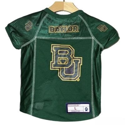 Baylor Bears Dog Cat Deluxe Stretch Jersey Size Large Green - Image 1 of 4