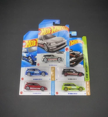 Hot Wheels 90 Honda Civic EF - Zamac, Taller, Rojo, Azul, Verde Foto 1 de 4